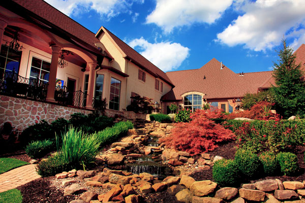 Waterfall Pond with Elegant Landscape